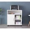 Basicwise Printer Kitchen Office Storage Stand With Casters, White QI003556.W - alternate 3